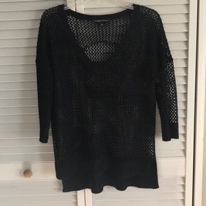 Black openweave sweater